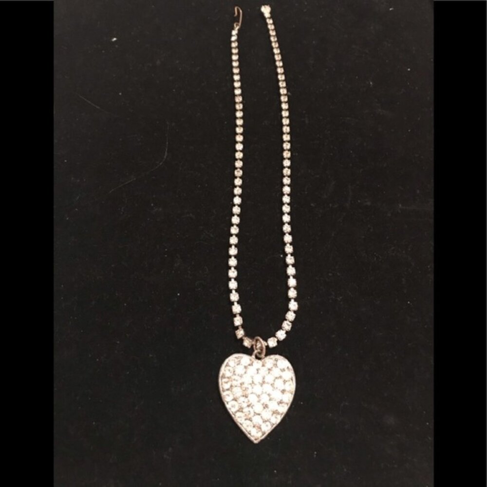 Vintage Rhinestone heart Necklace